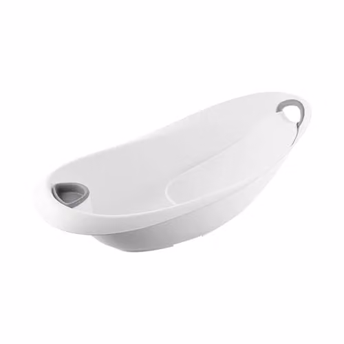 Simpa Newborn Oval Baby Bath Tub with Detachable Anti-Slip Support and Soap Tray, White and Grey, W: 86 cm, D: 46 cm, H: 33 cm – 1