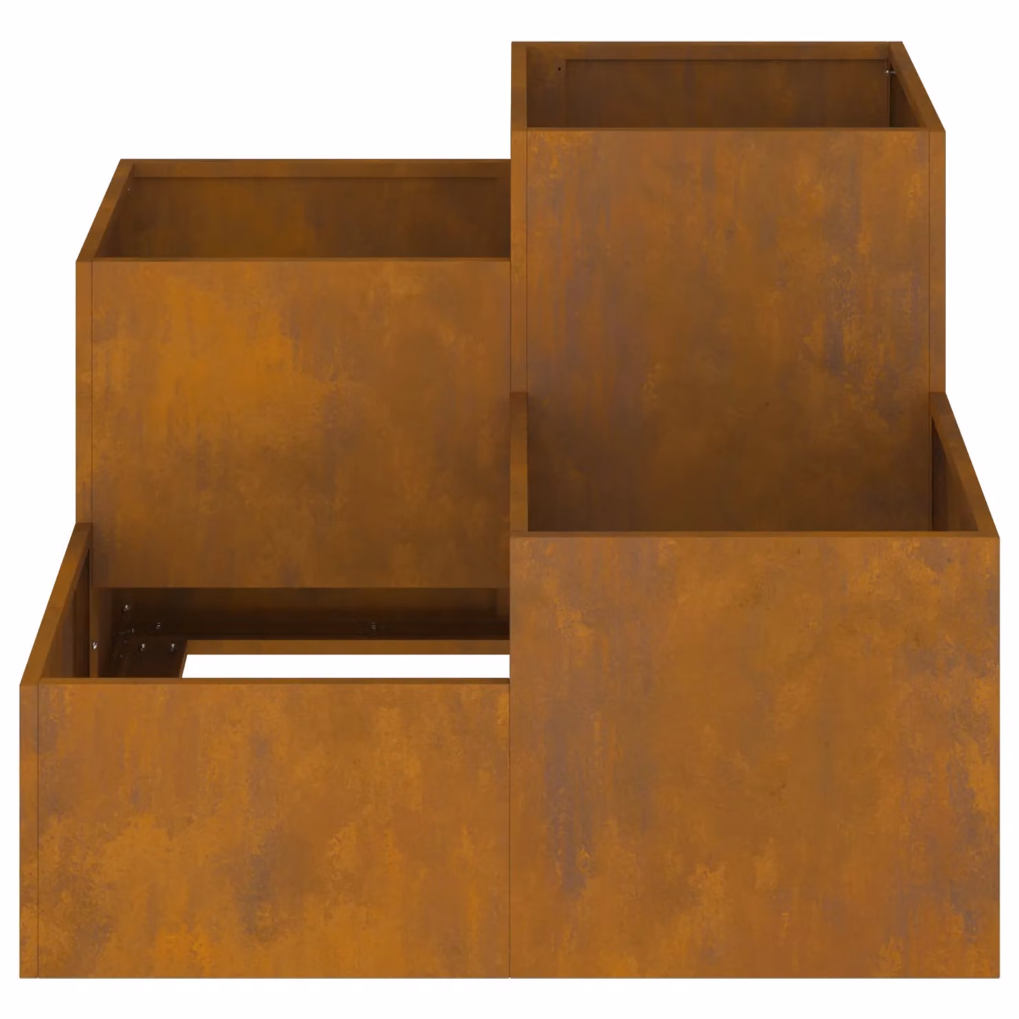 Berkfield Home Weathering Steel Garden Planter Tub in Brown and Multicolour, W/D/H: 80 x 80 x 60 cm – 3