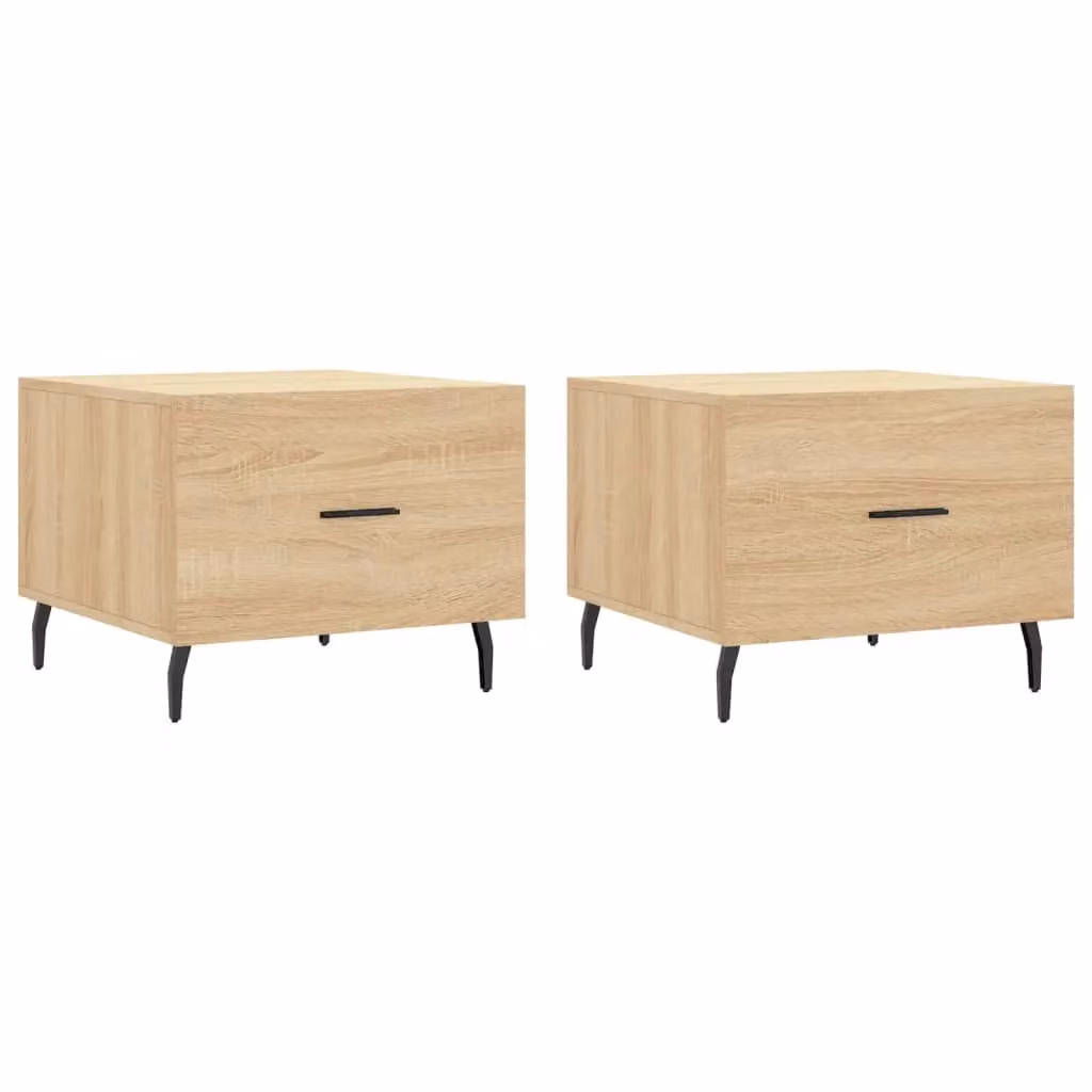 Berkfield Home Set of 2 Sonoma Oak Coffee Tables in Brown, W/D/H: 50 x 50 x 40 cm – 2