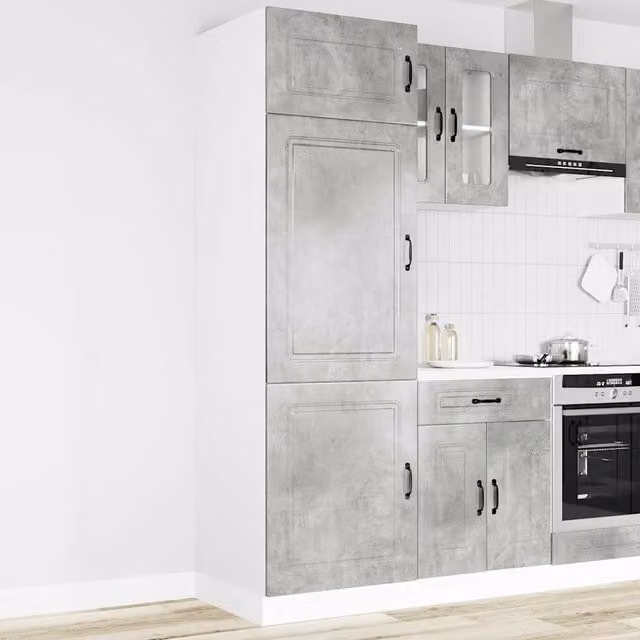 Berkfield Home Kalmar Kitchen Wall Unit in Concrete Grey Matt MDF
