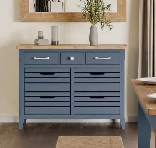 baumhaus Signature Blue Wood Sideboard/Servery W: 82.5 cm, H: 48 cm, D: 109.99 cm – 2