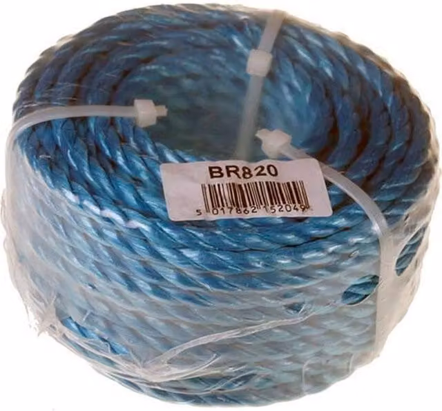 Universal Textiles Blue Plastic Coated Poly Rope, 8mm, 20m – 1