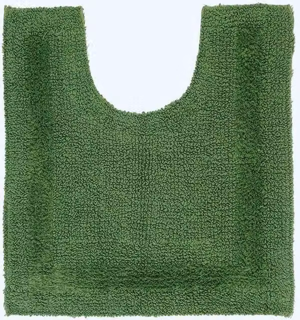 Homescapes Luxury Reversible Cotton Toilet Mat, Fern Green, W/D/H: 50 x 55 x 1 cm – 1