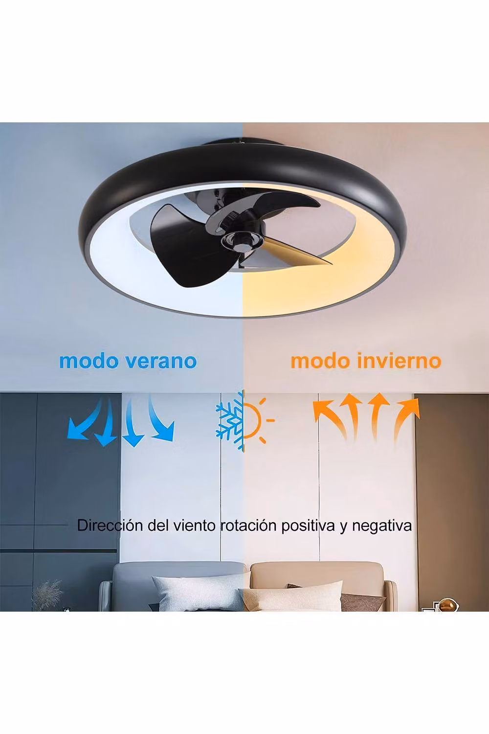 H&O Direct Industrial Style Ceiling Mount Fan with LED Light in Black – 4