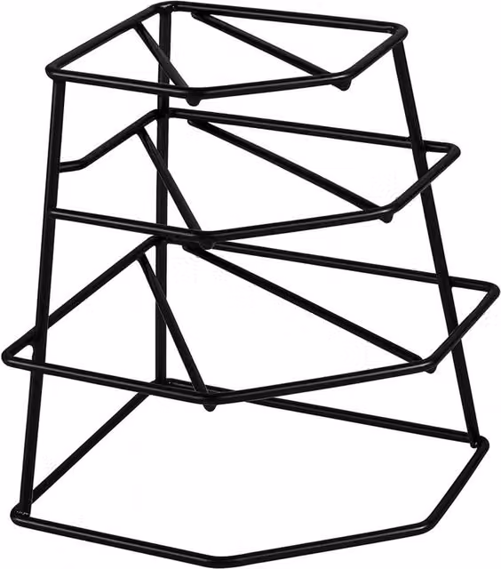 Nordara Black 4 Tier Corner Plate Organiser Kitchen Plastic Rack