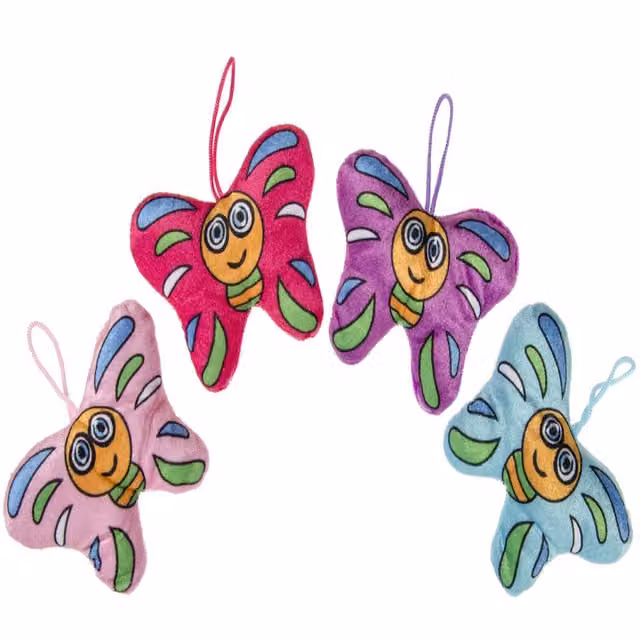 LG-Imports Single Butterfly Super Soft Plush Hanging Pendant, White, Height: 13 cm