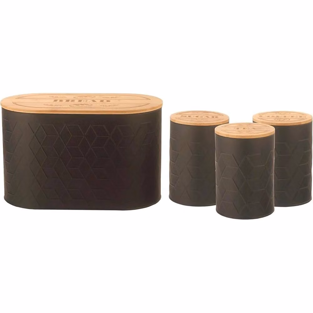 Hinsinc 4-Piece Airtight and Leakproof Bread and Food Storage Canister Set in Black – 3