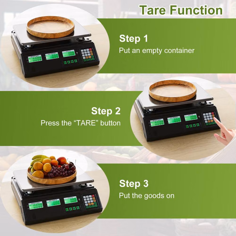 Costway Digital Commercial Food Scale with Price Computing, 40kg Capacity, Black – 6