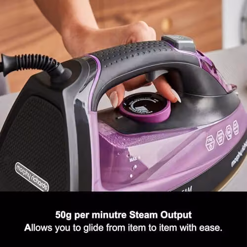 Morphy Richards Turbosteam Steam Iron with Ceramic Soleplate, 2800W, Purple and Black – 6