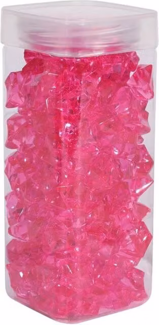 KDMD Pink Fuchsia Acrylic Stones in Square Jars, 2 Pack, 300g per Jar