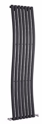 Hudson Reed HLA95 Revive Modern Bathroom Vertical Designer Single Panel Wave Radiator, Anthracite, H: 178.5 cm, W: 41.3 cm