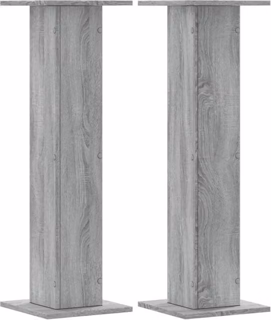 Berkfield Home Set of 2 Grey Engineered Wood Plant Stands, W/D/H: 30 x 30 x 95 cm