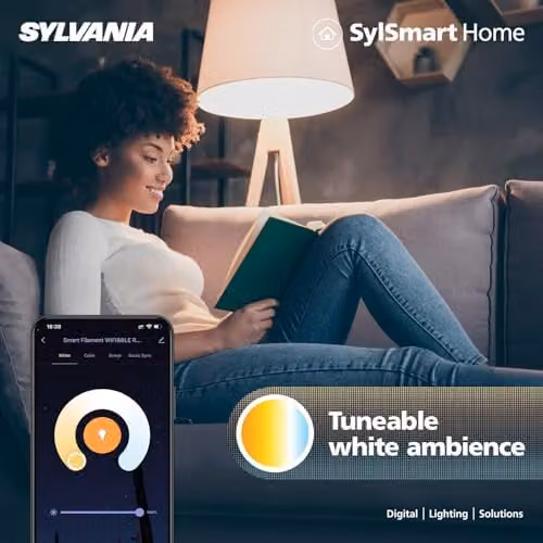 SYLVANIA SylSmart E27 Smart LED ST64 Retro Bulb, Dimmable Tuneable White with Voice and App Control for Alexa, Google Assistant and Apple HomeKit