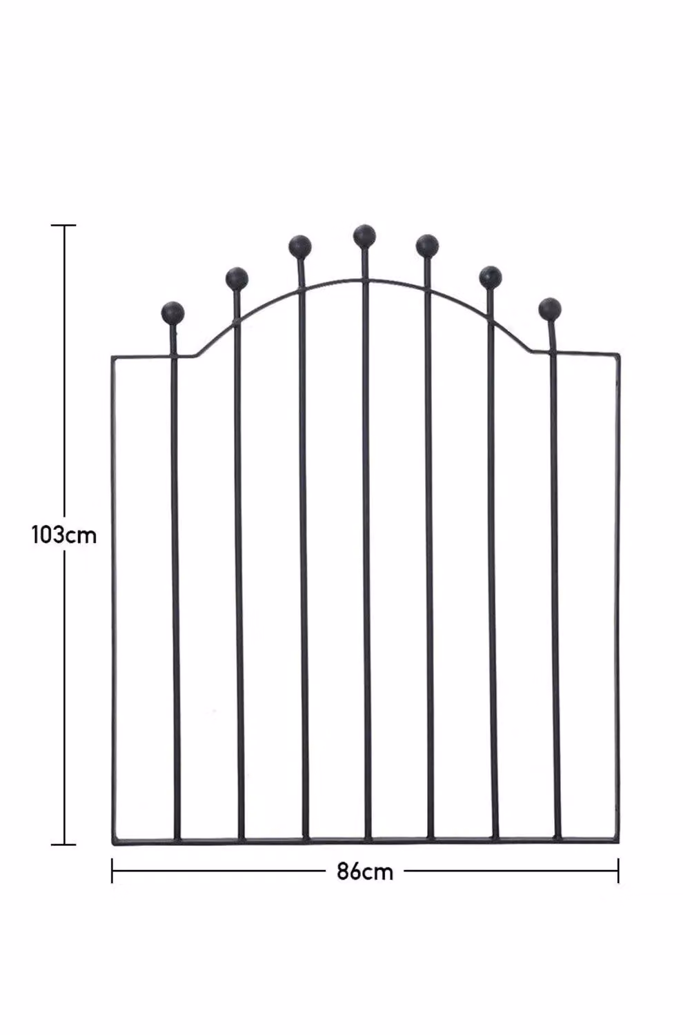 Garden Sanctuary Modern Metal Irregular Swing Garden Gate in Black, W: 86 cm, H: 103 cm – 2