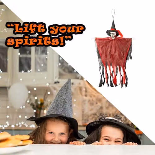 VFM e-Store Hanging Skeleton Halloween Decoration with Light Up Eyes in Red – 6