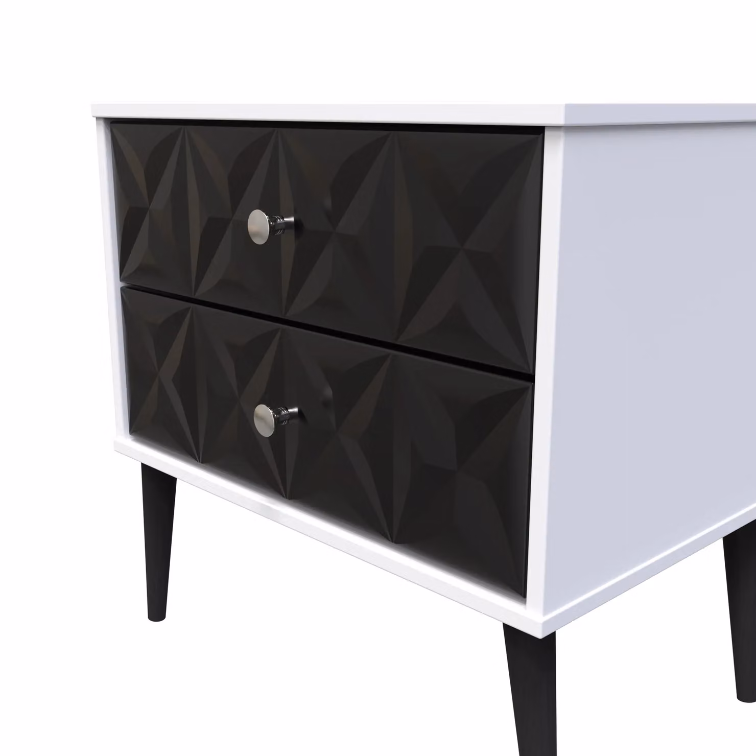 Ready Assembled 2 U Toledo 2 Drawer Side Table in True Black – 3