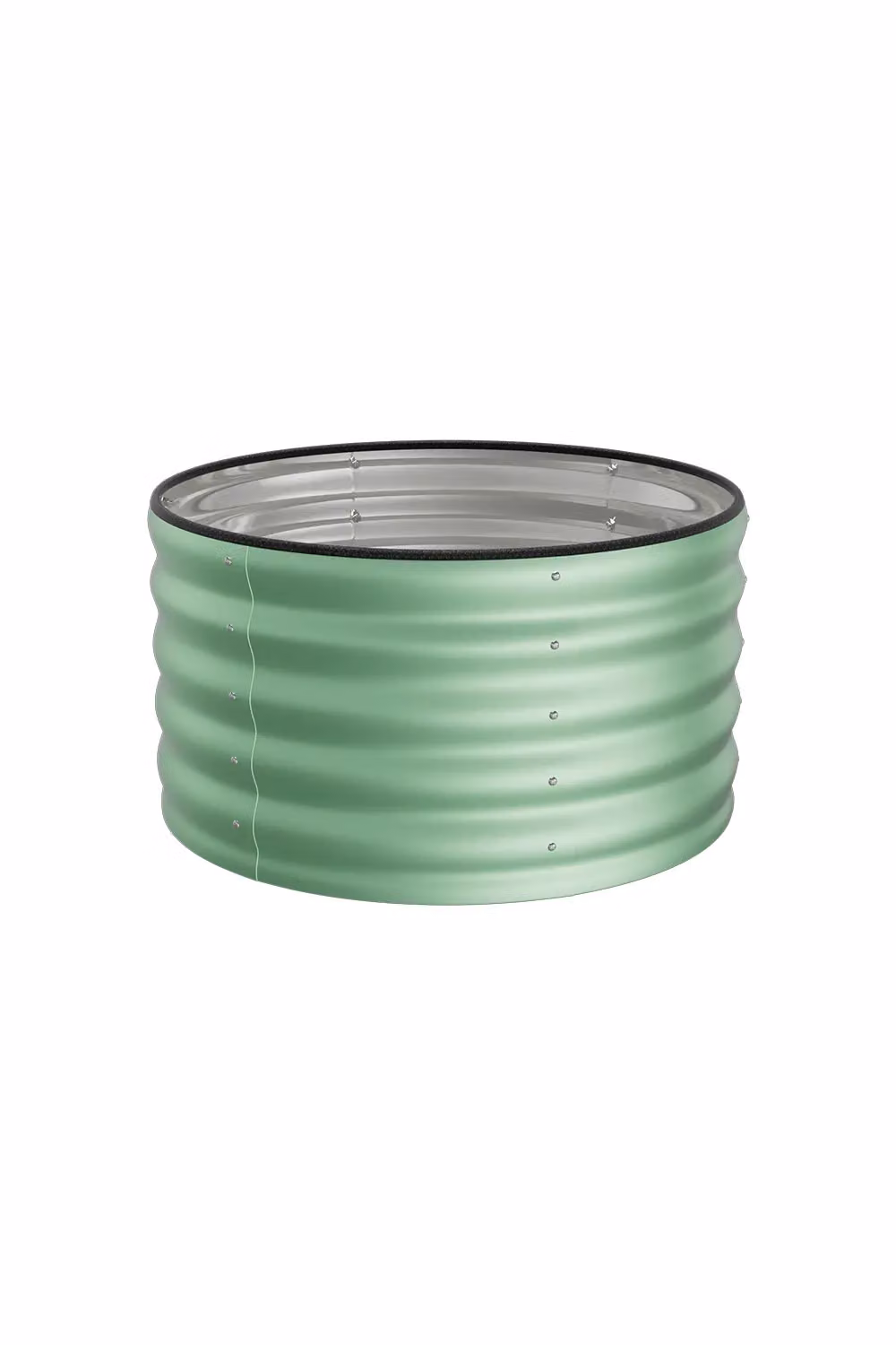 Living and Home Round Galvanised Steel Raised Garden Bed in Light Green, W: 80 cm, D: 40 cm – 3