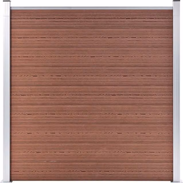 Berkfield Home Brown WPC Garden Fence, W: 180 cm, H: 186 cm – 1