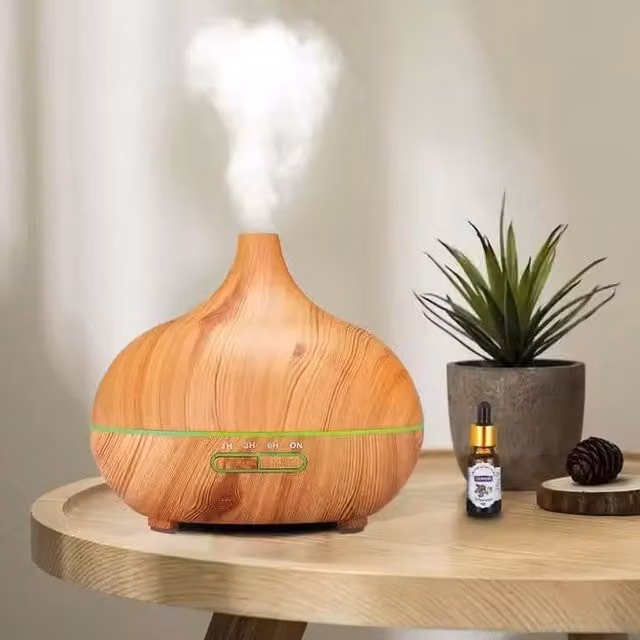 Dragodirect 500ml Aromatherapy Diffuser and Essential Oil Humidifier with 7 Colourful LED Lights in Brown – 1
