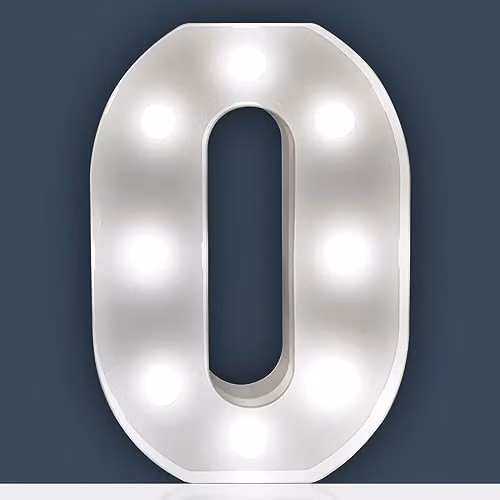 mysmartbuy White Battery Powered 3D LED Letter O Light, H 22 x W 14 x D 3 cm – 2