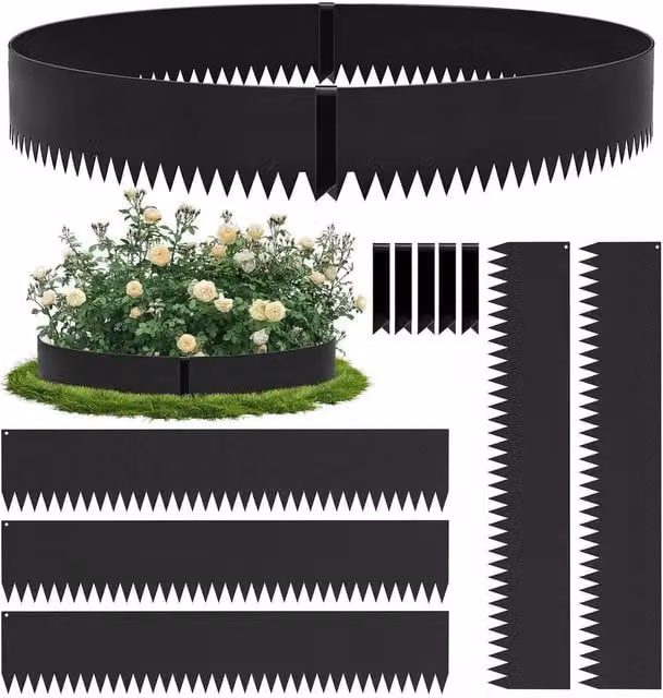 EONLION Flexible Black Metal Lawn Edging Set