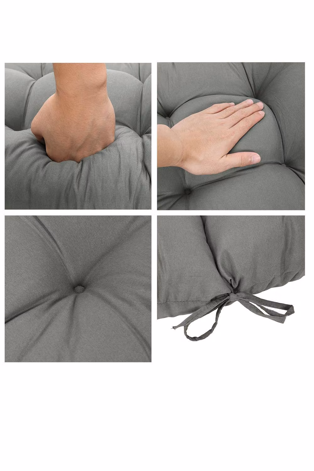 ExtraStar Rectangular Garden Chair Cushion with Non-Slip Backing in Dark Grey – 4