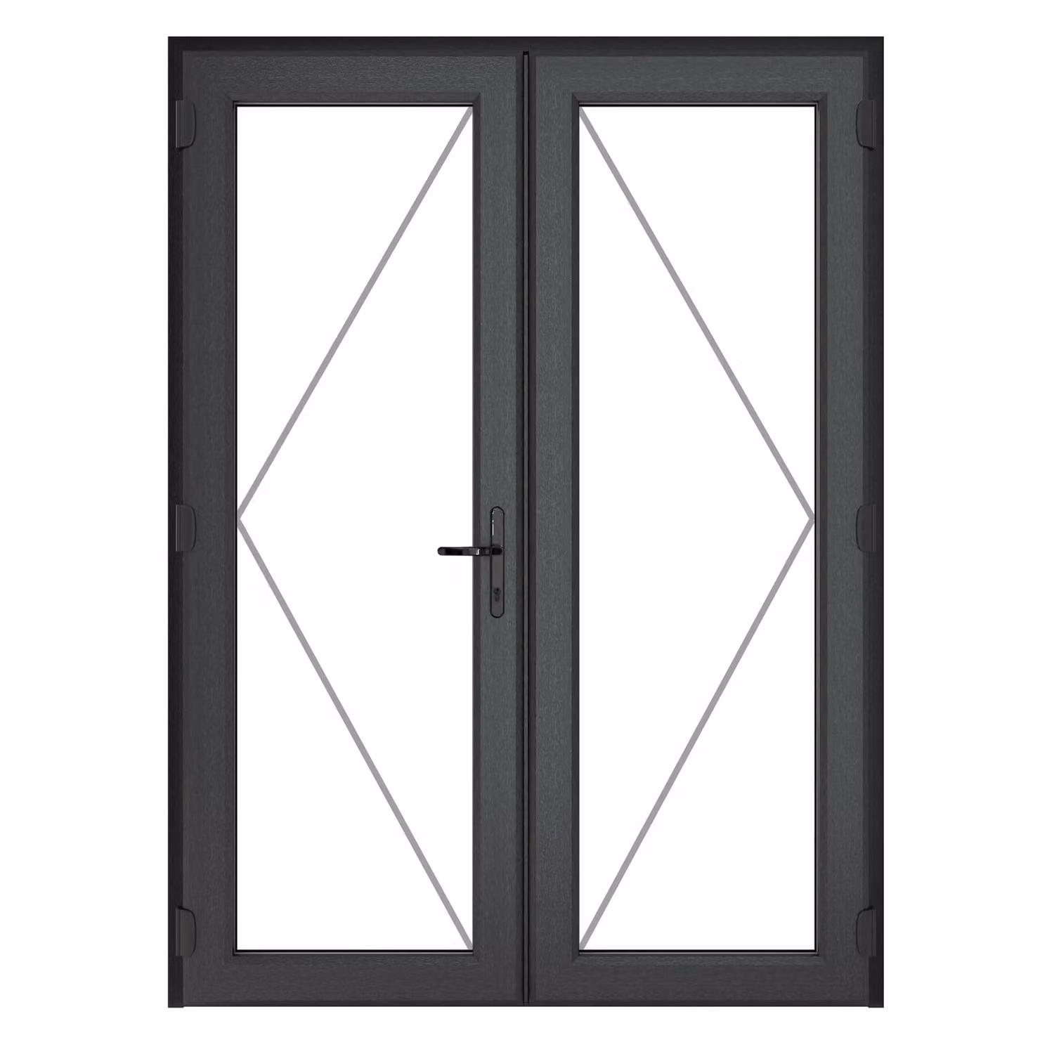 Crystal Direct Modern Left Hand French Door in Dark Grey, W: 159 cm, H: 209 cm – 2