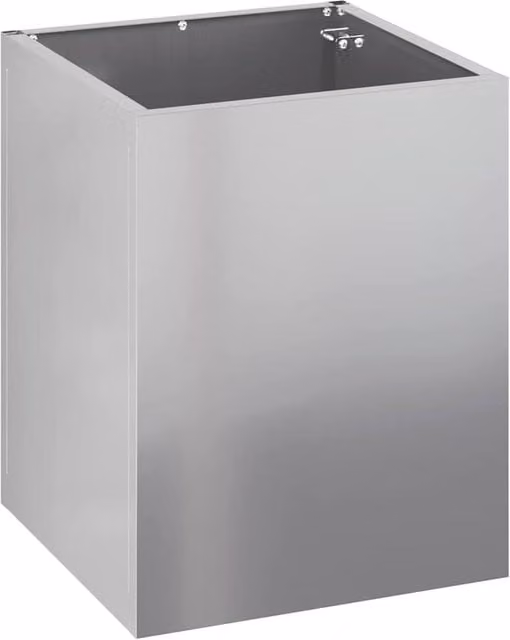 Berkfield Home Garden Planter Tub in Silver Galvanised Steel, W/D/H: 40.0 x 32.0 x 32.0 cm