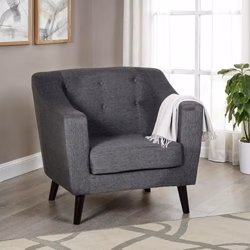 Seconique Ashley Grey Fabric Armchair – 4
