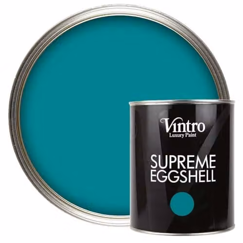Vintro Teal Eggshell Paint for Walls, Wood and Trim, Satin Finish, 1 Litre