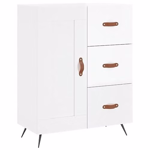 vidaXL High Gloss White Sideboard in Engineered Wood, W/D/H: 69.5 x 34.0 x 90.0 cm