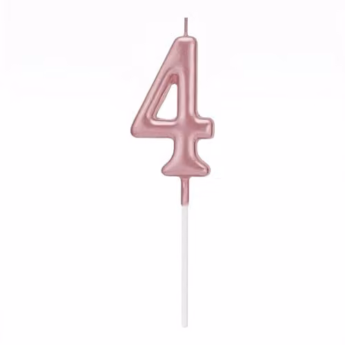Shatchi Pink Number 4 Birthday Cake Topper Candle – 1
