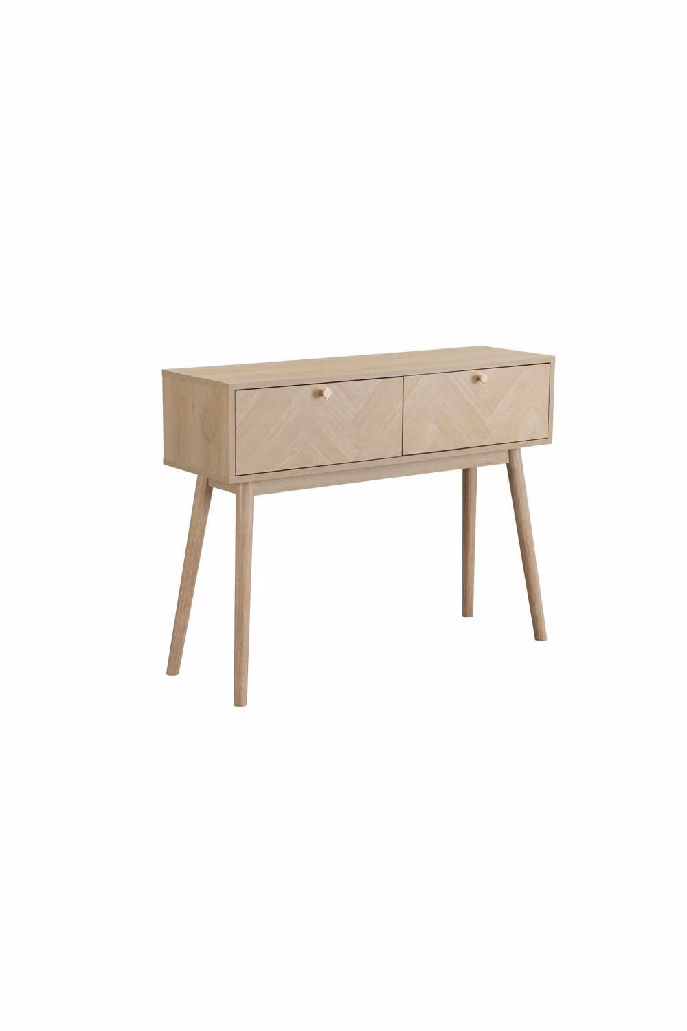 Birlea Herringford Console Table in Brown Oak Parquet Design, W: 100.0 cm, D: 76.5 cm – 2