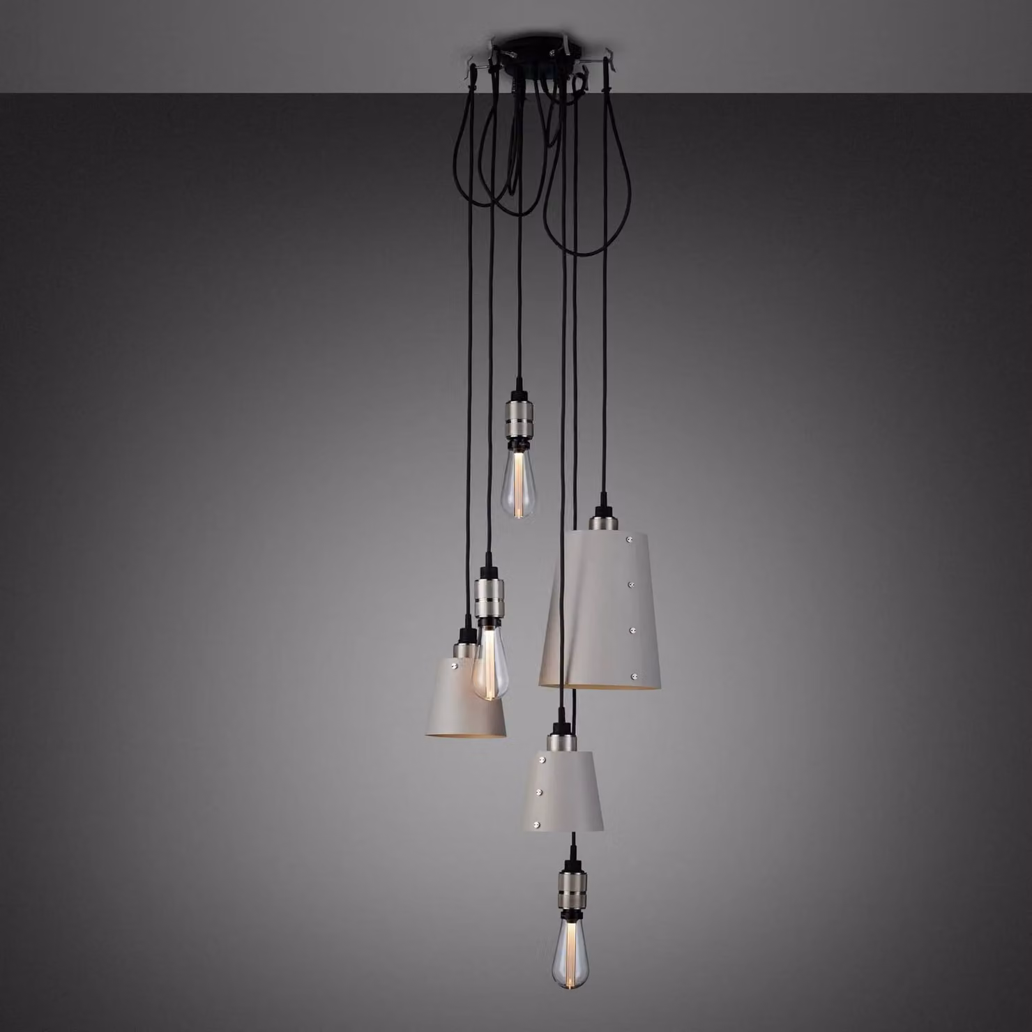 Buster + Punch Hooked 6.0 Mix Chandelier with Stone Shades and Metal Finish