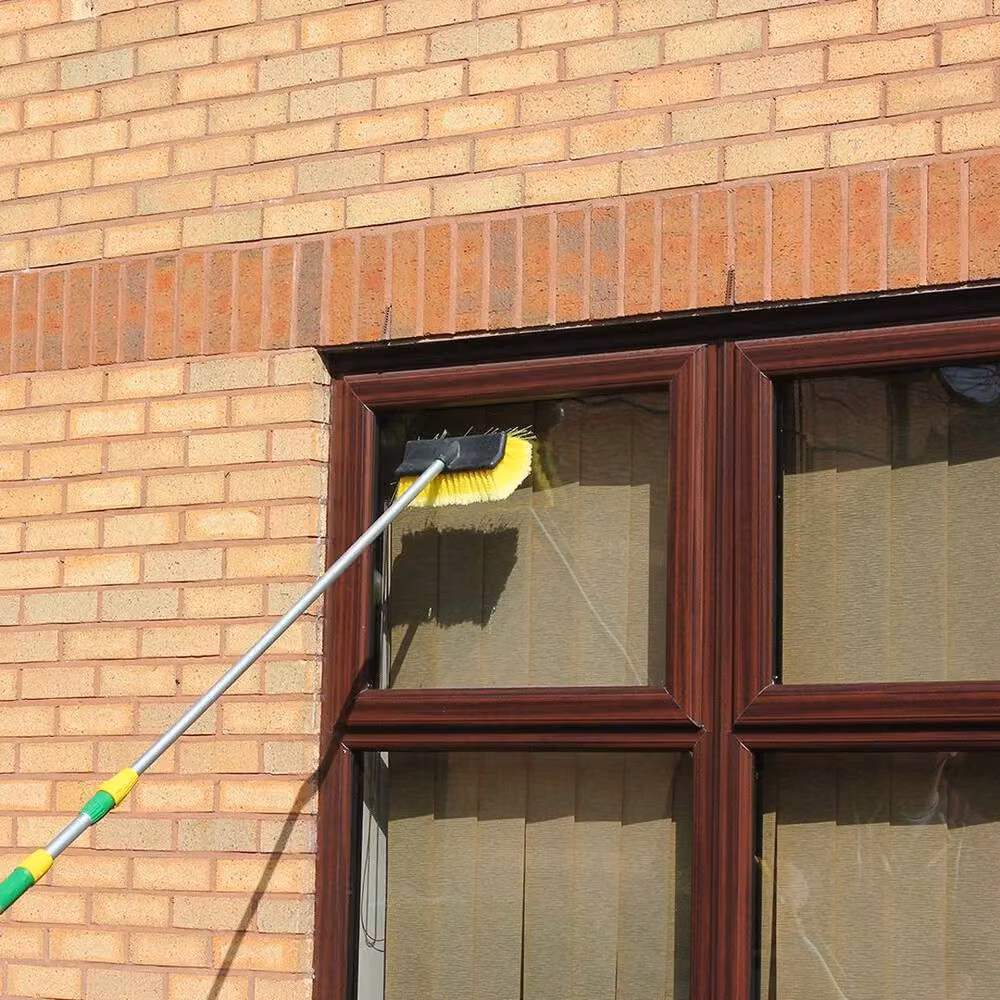 FLAVORA Silver 10ft Water Fed Telescopic Window Cleaning Pole with Squeegee and Telescopic Handle – 4