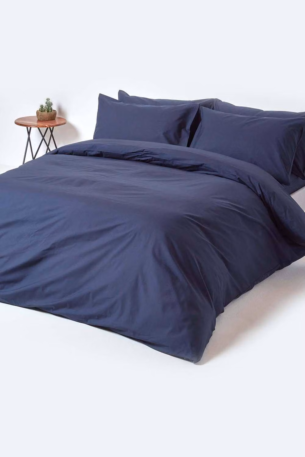 Homescapes Navy Blue Egyptian Cotton Double Fitted Sheet, 200 Thread Count Percale – 2