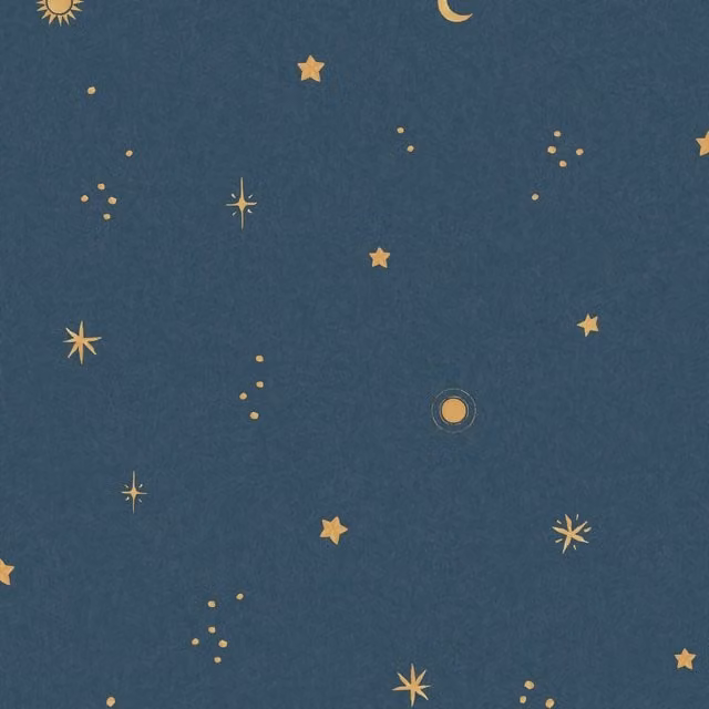 Grandeco Dudley Night Sky Stars Nursery Textured Wallpaper in Blue