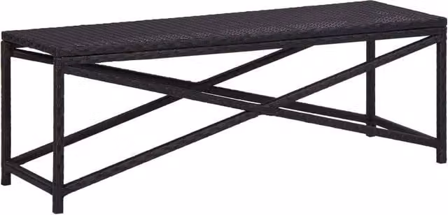 Berkfield Home Modern Poly Rattan Garden Bench in Black, Width: 120 cm
