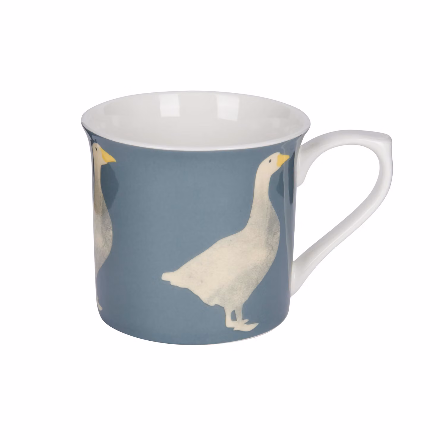 KitchenCraft Set of 4 Blue Bone China Fluted Mugs – 3