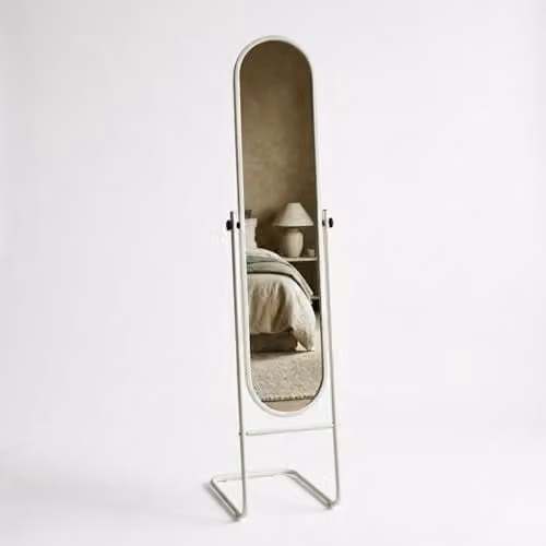 Harbour Housewares Round Full-Length Freestanding Mirror in White, H 153 cm x W 30 cm x D 30 cm – 1