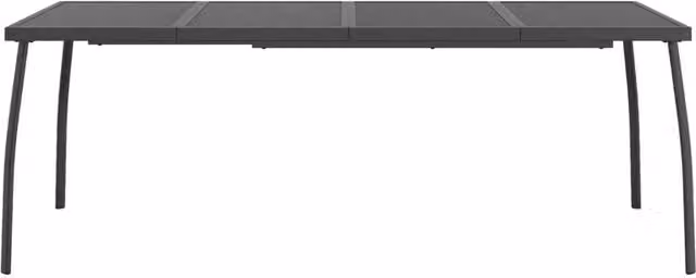 Berkfield Home Anthracite Extendable Garden Table in Powder Coated Steel, W: 200 cm, D: 100 cm, H: 72 cm