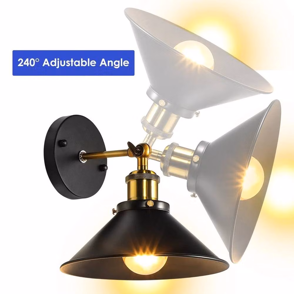 Kelvenix Industrial Metal Wall Light in Black and Copper with Adjustable Cone Design – 4