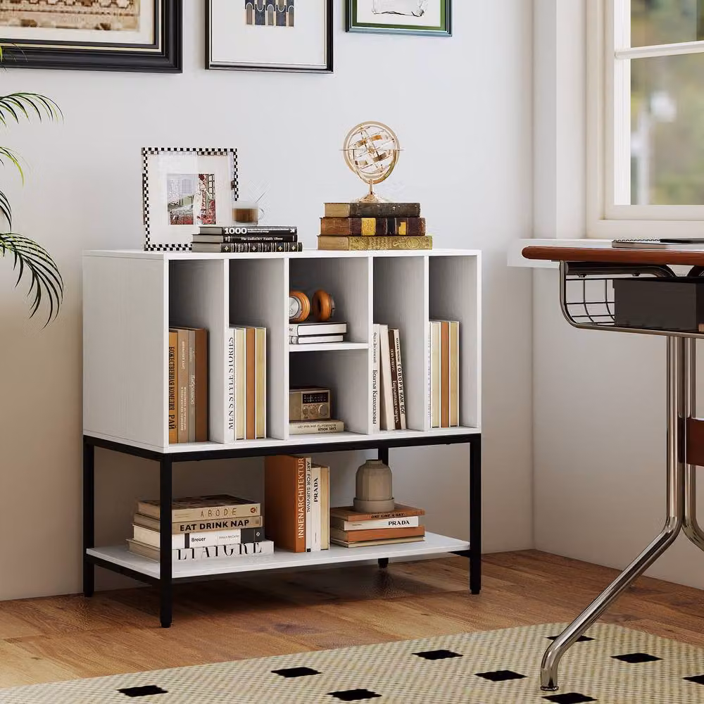 Costway Modern White Record Player Stand and Turntable Table with Integrated Charging Station – 3