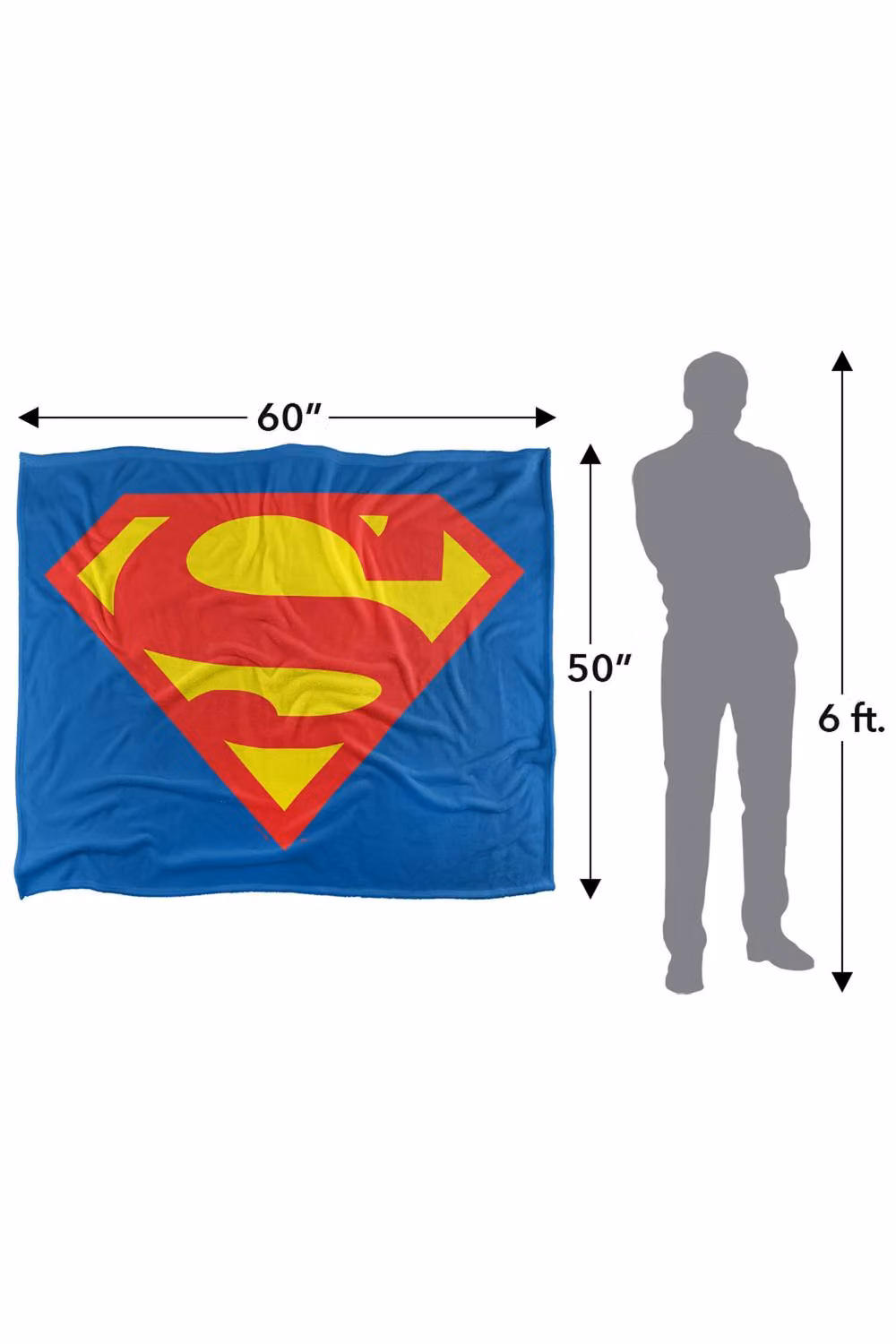 Warner Bros. Superman Shield 2016 Silky Touch Super Soft Fleece Throw Blanket, Multicolour, W: 91.44 cm x D: 91.44 cm x H: 147 cm – 6