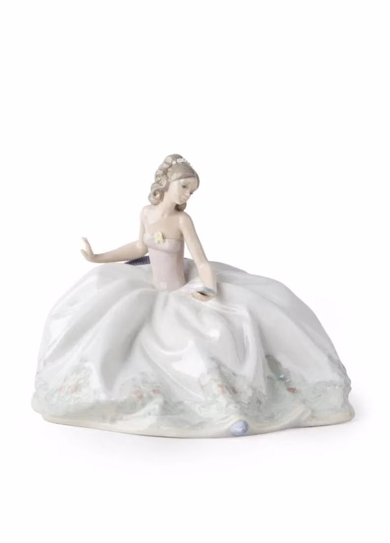 Lladró At The Ball Woman Porcelain Figurine in White