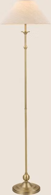 Laura Ashley Ludchurch Metal Floor Lamp in Antique Brass with Beige Fabric Shade