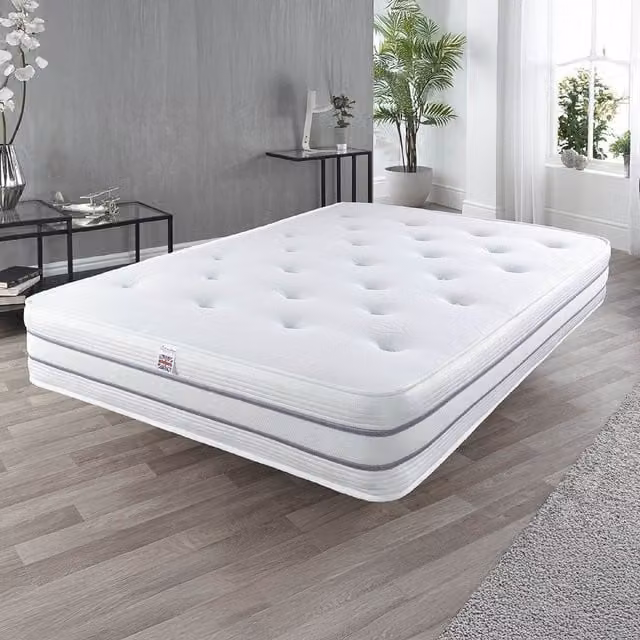 Aspire 1000 Tufted Cool Hybrid Pocket Mattress, White, W/D/H: 180 x 200 cm