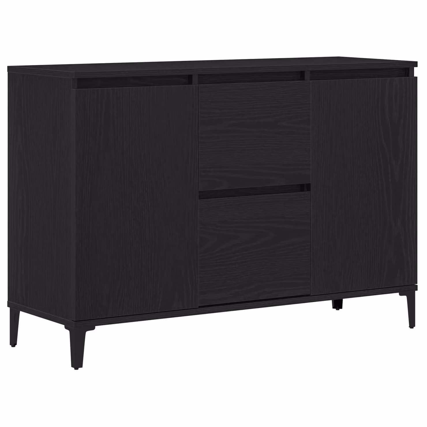 Berkfield Home Black Oak Sideboard in Engineered Wood, W/D/H: 104 x 35 x 70 cm – 2