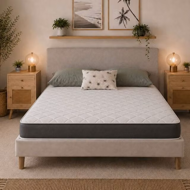 Starlight Beds Hybrid Memory Foam Spring Mattress, Soft Feel, Black, Small Single
