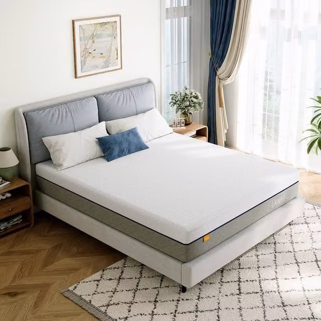 Rolipo King Size Memory Foam Mattress, Medium Firm, White, W/D/H: 150 x 200 x 20 cm – 1